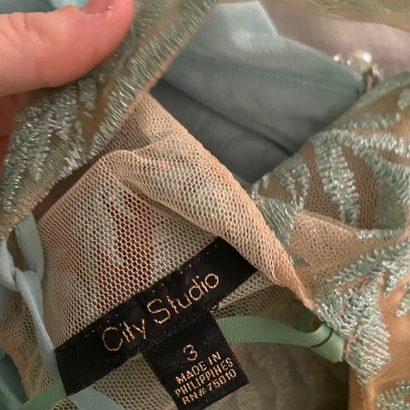 a blue formal dress - Picture 3 of 3